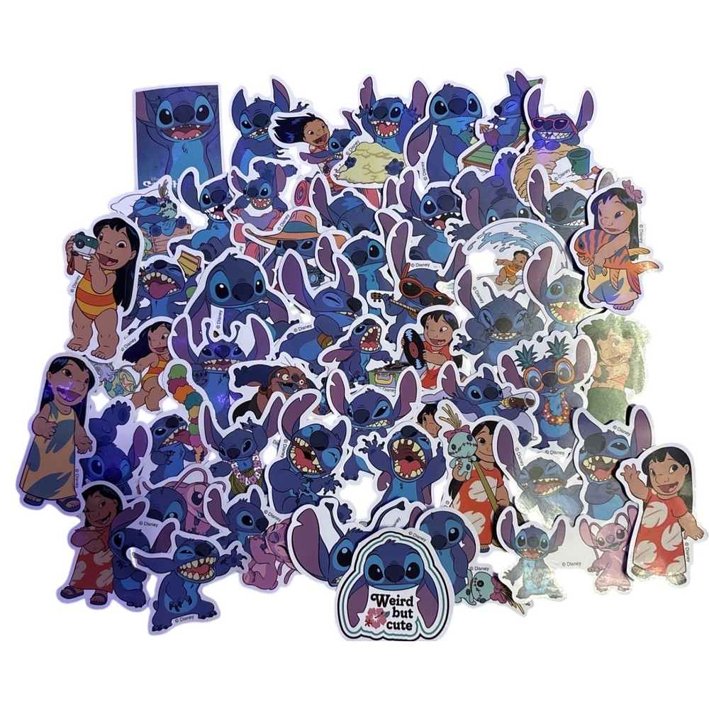 NEW Disney Lilo & Stitch Assorted Character Sticker Lot, 51 Count
